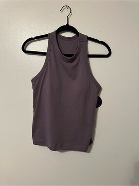 Sleeveless High Neck Athletic Tank Top - Dusty Mauve